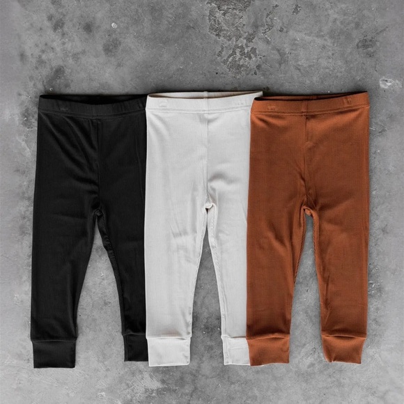 Ribbed Bamboo Leggings (3 Pack)-Neutral Solids - Picture 2 of 2